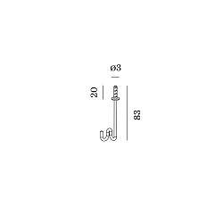 fastening hook MULTI-BASE HOOK FOR 5MM DOVEL mechanical, signal white