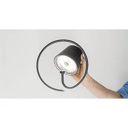 Lámpara colgante a pilas POLDINA IP54, plomo oscuro, barnizado regulable
