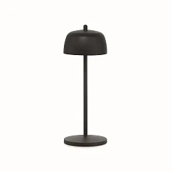 Lámpara de mesa a pilas CIRCE IP65, negro mate regulable