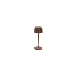 Lámpara de mesa a pilas OLIVIA MICRO IP65, color oxidado regulable