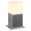 Luminaria de pie para exteriores SQUARE POLE 30 pequeño E27 IP44, acero inoxidable regulable