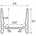 Perfil de montaje GRAZIA 20 SURFACE est�ndar, ranurado, lang, aluminio eloxado