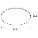 SLV Luminaria de techo PANEL 60 ROUND redondo IP20, gris plateado regulable