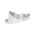 Conector en T trif�sico S-TRACK ON/OFF tierra a la izquierda, tierra adentro, con posibilidad de alimentaci�n, blanco