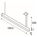 SLV LED Pendant luminaire GLENOS, 100cm, UGR, 52W 3000K, black matt