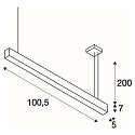 SLV LED Pendant luminaire GLENOS, 100cm, UGR, 52W 4000K, black matt