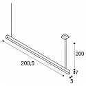 SLV LED Pendant luminaire GLENOS, 200cm, UGR, 103W 4000K, black matt