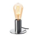 SLV Luminaria de mesa FITU TL con interruptor E27 IP20, aluminio cepillado 