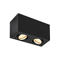 Luminaria de techo TRILEDO doble GU10, negro regulable
