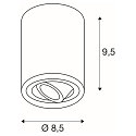 SLV Luminaria de techo TRILEDO CL cil�ndrico, giratorio GU10 IP20, aluminio cepillado regulable