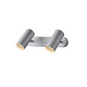SLV Luminaria de techo NOBILO II LED de 2 llamas, cil�ndrico, giro card�nico, gris plateado regulable