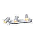 SLV Luminaria de techo NOBILO III LED giratorio, regulable, inclinable, gris plateado regulable