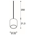 Luminaria colgante PANTILO 20 E27, cromo