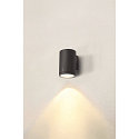 SLV Luminaria de pared para exteriores ENOLA ROUND SINGLE CCT - L abajo, grande, CCT Switch IP65, antracita 