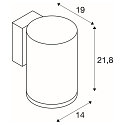SLV Luminaria de pared para exteriores ENOLA ROUND SINGLE CCT - L abajo, grande, CCT Switch IP65, antracita 