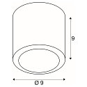 Luminaria de techo OCULUS CL DTW cil�ndrico, Dim-To-Warm IP20, negro, transparente regulable