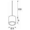 Luminaria colgante OCCULUS PD SINGLE DTW Dim-To-Warm IP20, negro, transparente regulable