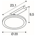 SLV Foco monof�sico PANEL TRACK redondo IP20, blanco