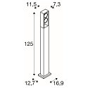 SLV Luminaria de pie para exteriores ESKINA FRAME 125 DOUBLE CCT de 2 llamas, CCT Switch, ajustable IP65, antracita 