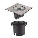 SLV LED Floor recessed luminaire ROCCI 200 EL, square, 16W, 3000K, 120�, black
