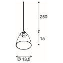 Luminaria colgante PARA CONE GL GU10 GU10 IP20, negro, transparente