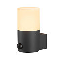 Luminaria de pared para exteriores GRAFIT redondo, con sensor E27 IP44, antracita regulable