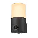SLV Luminaria de pared para exteriores GRAFIT redondo, con sensor E27 IP44, antracita regulable
