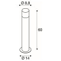 SLV Luminaria de pie para exteriores GRAFIT 60 POLE redondo, con difusor E27 IP44, antracita regulable