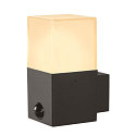 Luminaria de pared para exteriores GRAFIT angular, con sensor E27 IP44, antracita regulable