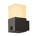 SLV Luminaria de pared para exteriores GRAFIT angular, con sensor E27 IP44, antracita regulable