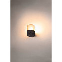 SLV Luminaria de pared para exteriores GRAFIT angular, con sensor E27 IP44, antracita regulable