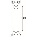 SLV Luminaria de pie para exteriores GRAFIT 90 POLE angular, con difusor E27 IP44, antracita regulable