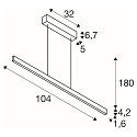 Luminaria colgante ONE LINEAR 100 PHASE UP/DOWN IP20, negro regulable