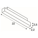 SLV track spot IN-LINE 22 TRACK 48V DARKLIGHT REFLECTOR DALI controllable IP20, white dimmable