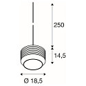 pendant luminaire PANTILO ROPE 19 E27 IP20, silver dimmable