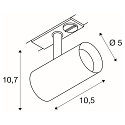 SLV 1-phase spot NOBLO� SPOT round, cardanic swivelling IP20, white dimmable