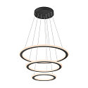 Luminaria colgante ONE FLAT TRIPLE IP20, negro regulable