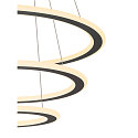 Luminaria colgante ONE FLAT TRIPLE IP20, negro regulable