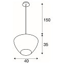 Luminaria colgante PANTILO CONVEX 40 E27 IP20, cromo