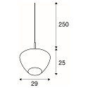 SLV Luminaria colgante PANTILO CONVEX 29 E27 IP20, cromo