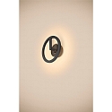 Luminaria de pared para exteriores Q-RING SENSOR con sensor, conmutable IP54, negro 