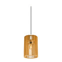 Luminaria colgante WUD - CYLINDRIC cil�ndrico E27 IP20, madera, negro regulable