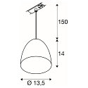 Luminaria colgante de 1 fase PARA CONE 14 GU10 IP20, negro regulable