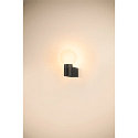 SLV Luminaria de pared VARYT redondo, sin pantalla E14 IP44, negro regulable