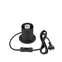 SLV Luminaria de mesa VARYT redondo, sin pantalla E14, negro regulable