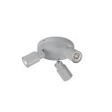 SLV Luminaria de pared y techo PURI 2.0 - TUBE de 3 llamas, redondo GU10 IP20, gris regulable