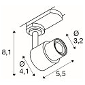 3-phase spot PURI 2.0 BASIC without shade, adjustable GU10 IP20, dimmable