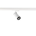 SLV 3-phase spot GRIP! L GU10 cylindrical, adjustable GU10 IP20, white dimmable