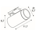 3-phase spot GRIP! L GU10 cylindrical, adjustable GU10 IP20, black dimmable