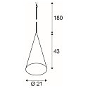SLV pendant luminaire MAGICO 20 E27 IP20, white matt dimmable